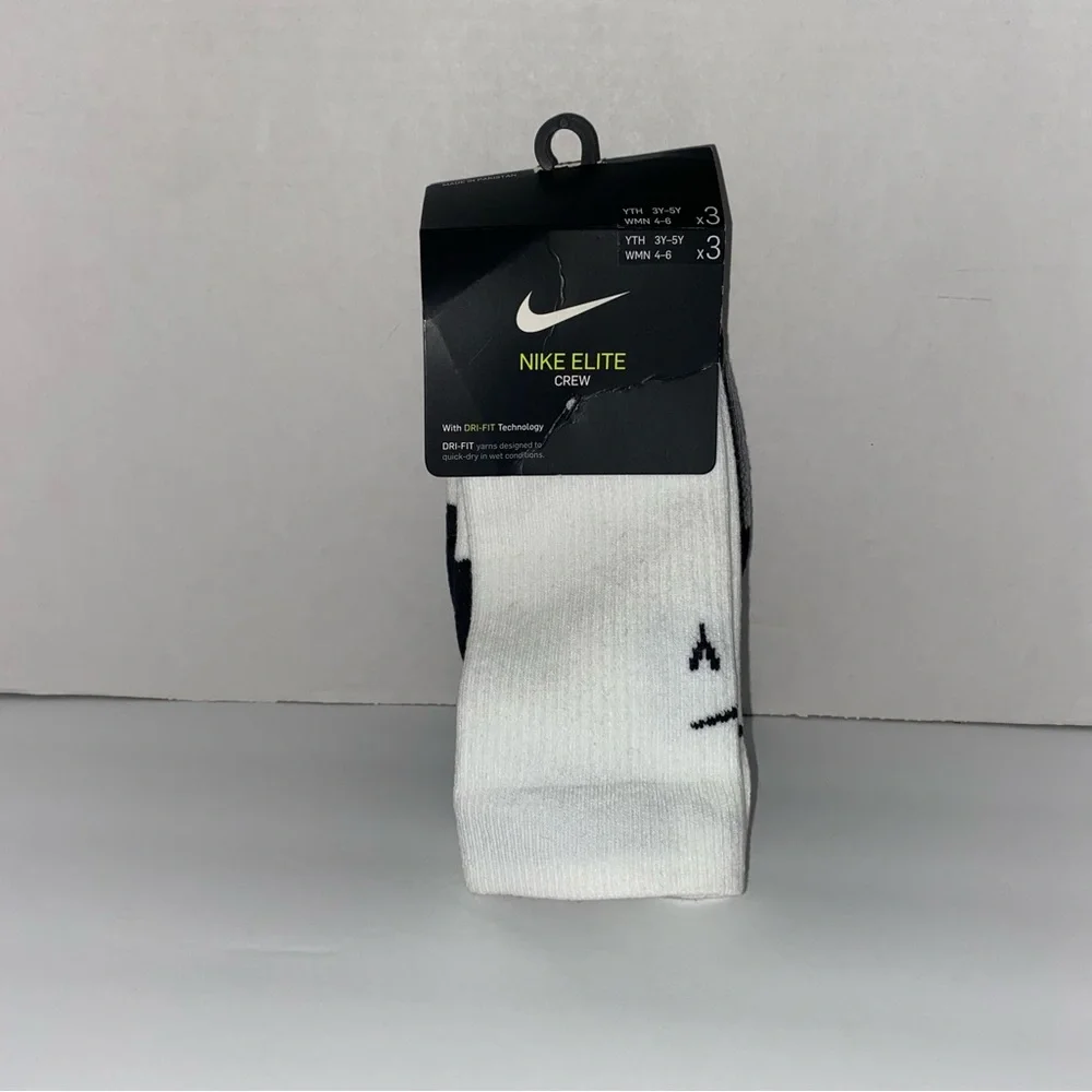 Nike Elite Crew Socks - Black, White‎ and Gray